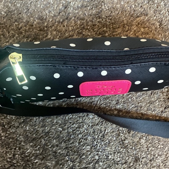 Disney Minnie Mouse Crossbody Shoulder Bag & Wallet Black Polka Dot w/ Pink NWT - Picture 7 of 8